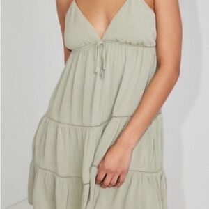 Garage Cara Crochet Trim Lace Tiered Dress